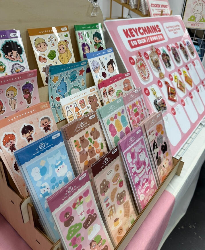 Sticker Sheet and Keychain Display